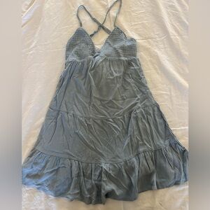 Brand New Garage Tiered Light Blue Dress - Bow in the Back